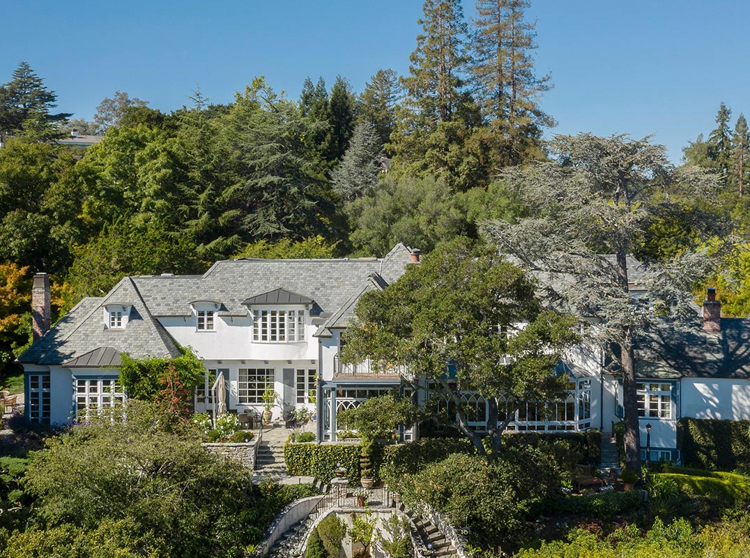 Grand Hillsborough Estate Set on Two Acres with Stunning Panoramic Bay Views.