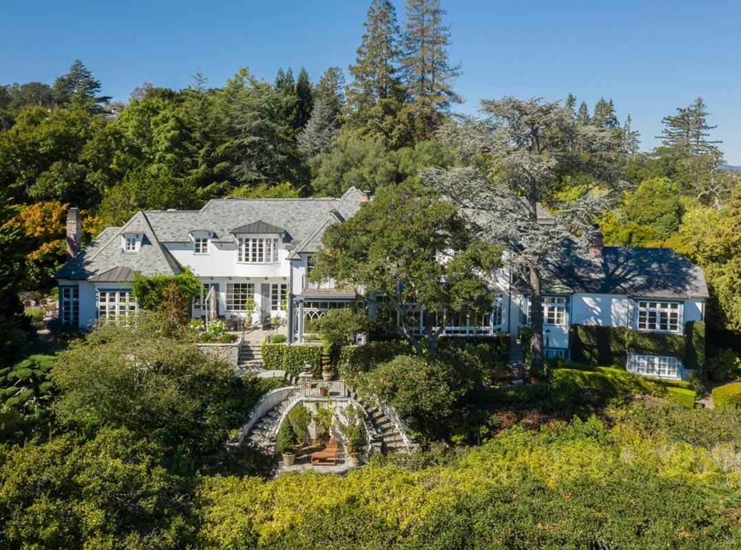 Grand Hillsborough Estate Set on Two Acres with Stunning Panoramic Bay Views.