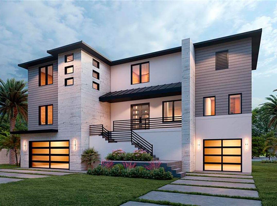 Transitional Modern pool home