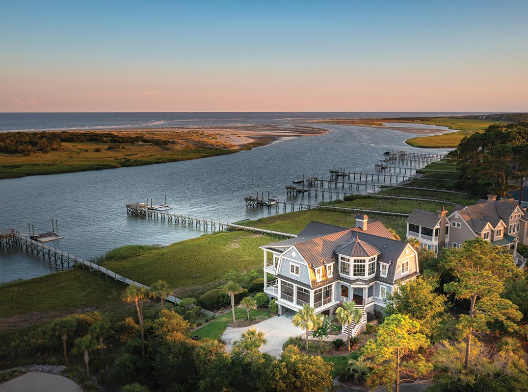 New England Style with Stunning River-to-Ocean Views on Deep Water
