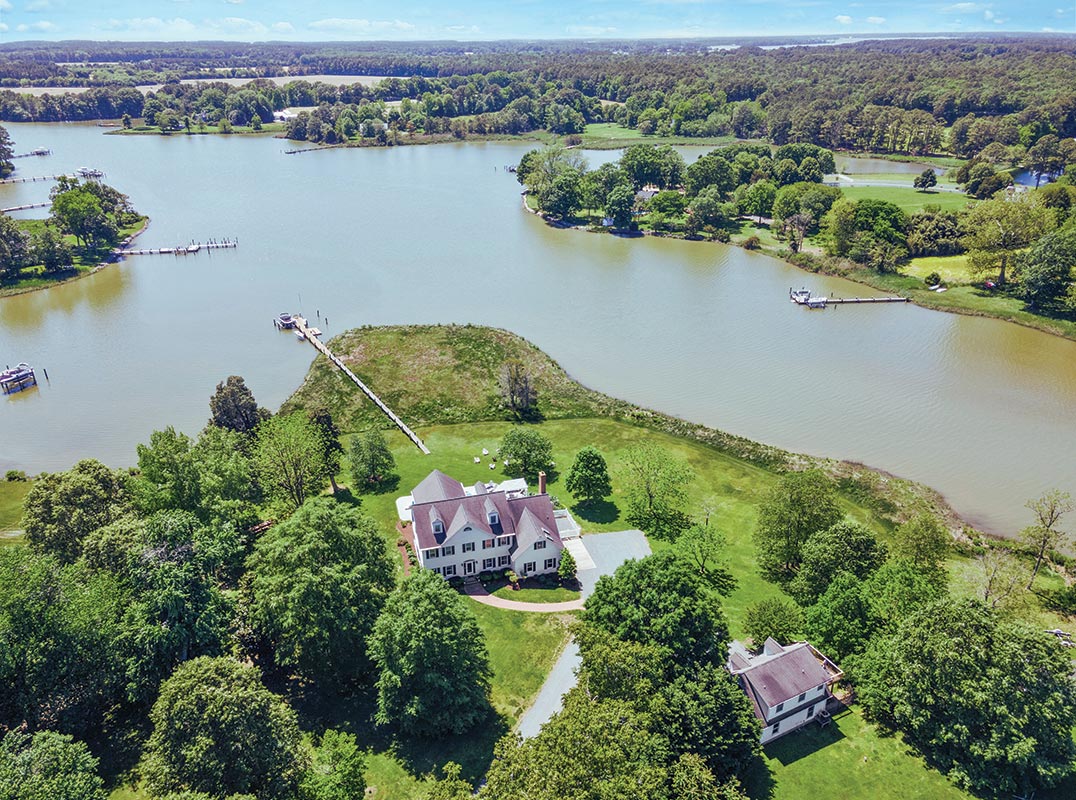 Gorgeous Colonial Estate on 21 Acres Overlooking Plaindealing Creek