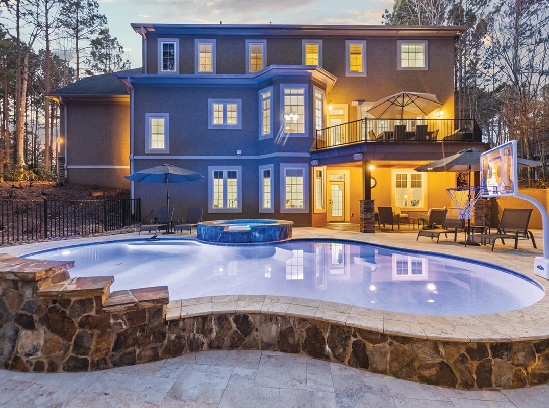 Distinguised Home Featuring InGround Pool w/ Hot Tub