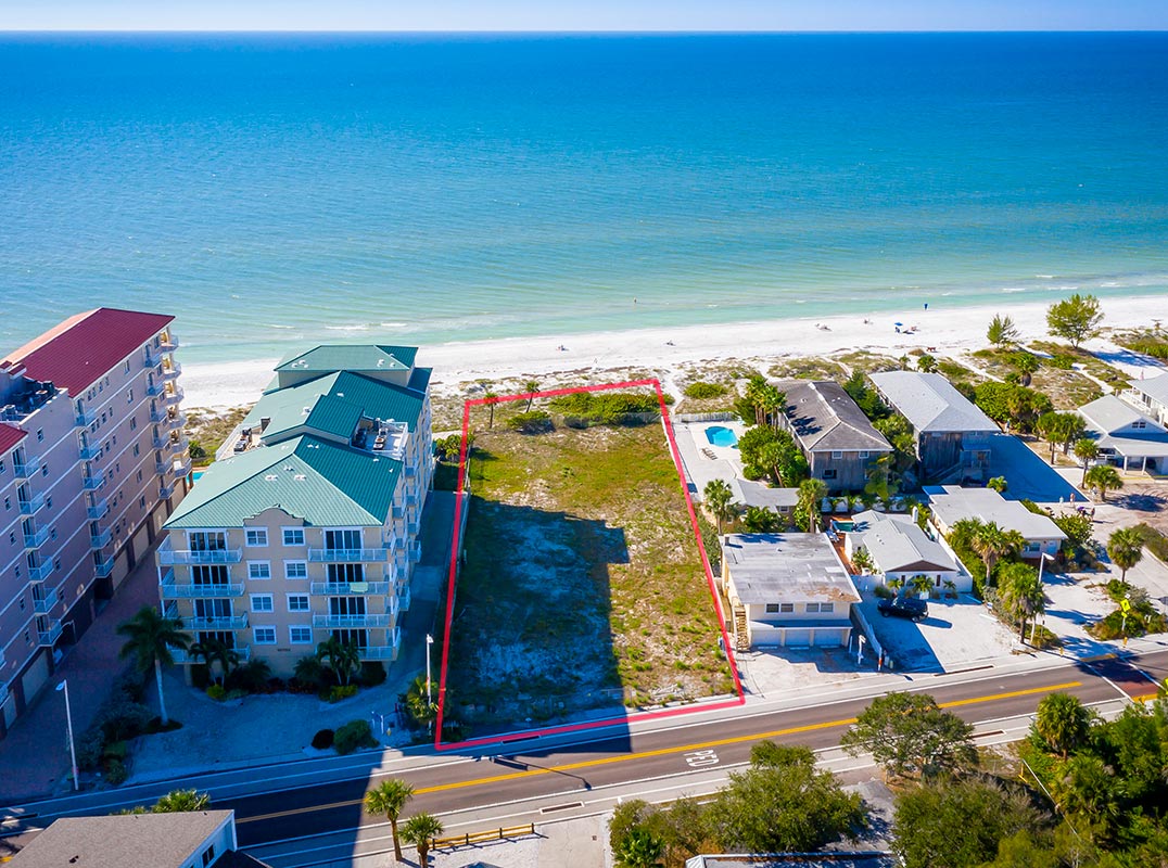 A Rare Commodity By All Means Is Being Offered… Half An Acre As A Vacant Direct Gulf & Beach Front Parcel Within The Quaint & Storied Indian Shores on Florida’s West Central Gulf Coast…