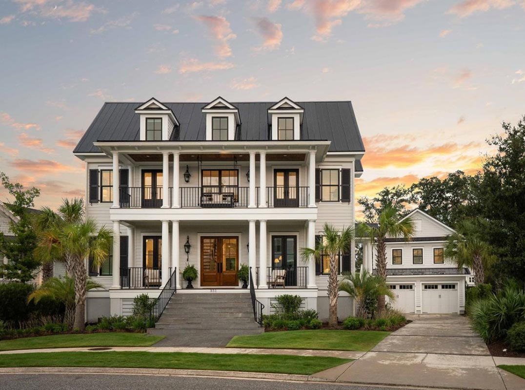 Enjoy Spectacular Daniel Island Golf Course Views from Multilevel Porches