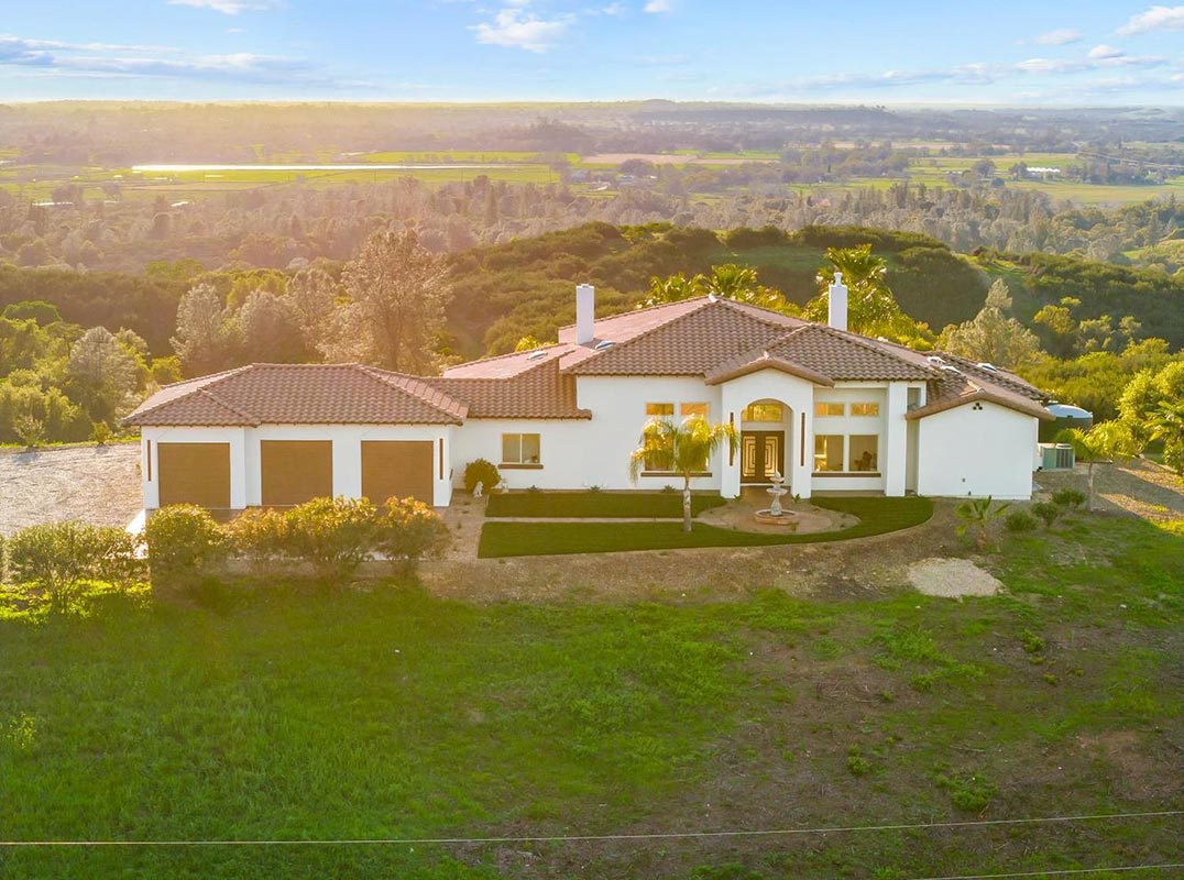Mediterranean Estate on 40 Acres with Panoramic Foothill Views