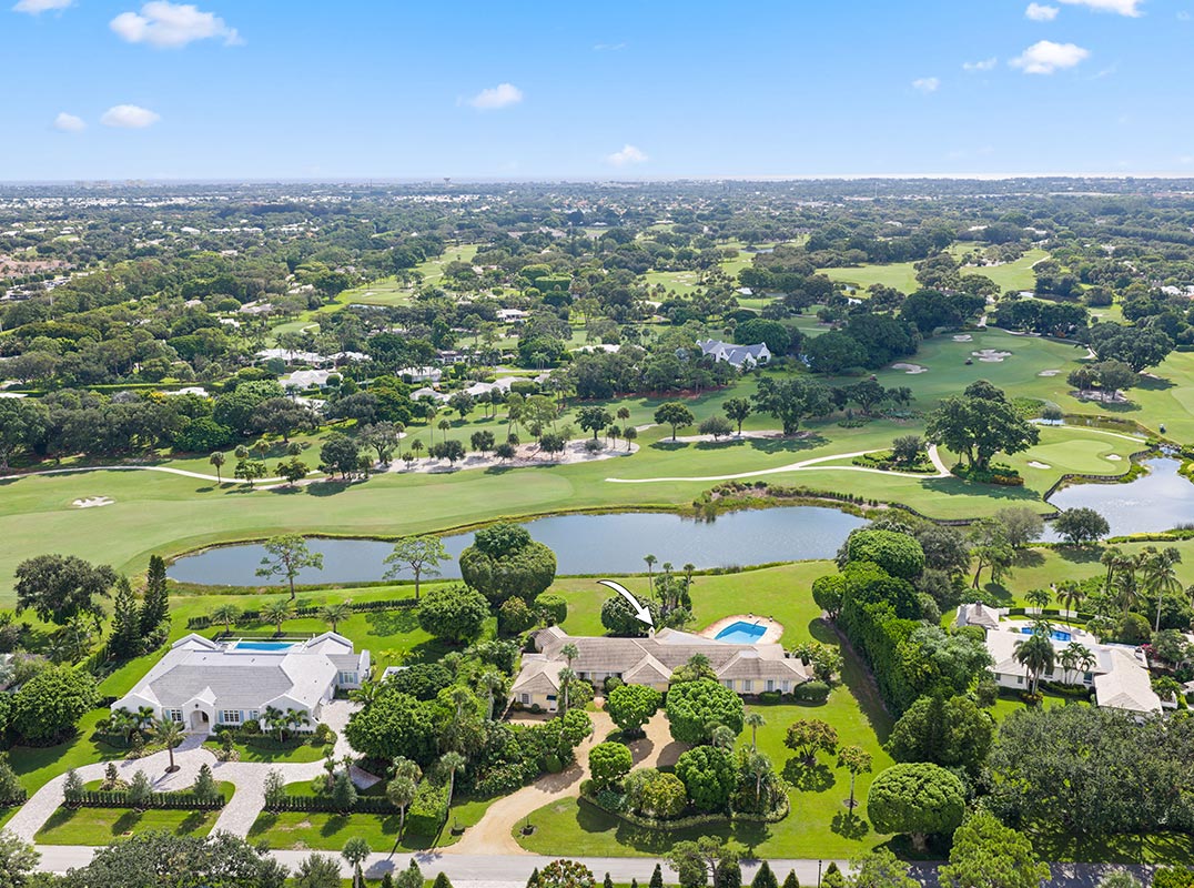 Picturesque Views Across a Tranquil Pond in the Village of Golf