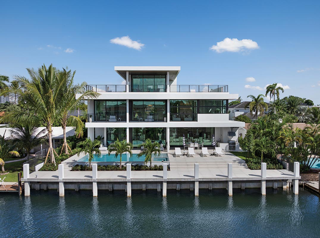 New Modern Waterfront Home with 80 ft of Deep-Water Frontage