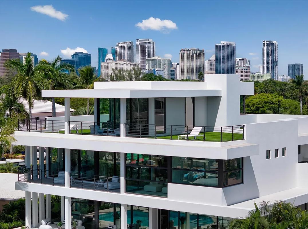 New Modern Waterfront Home with 80 ft of Deep-Water Frontage