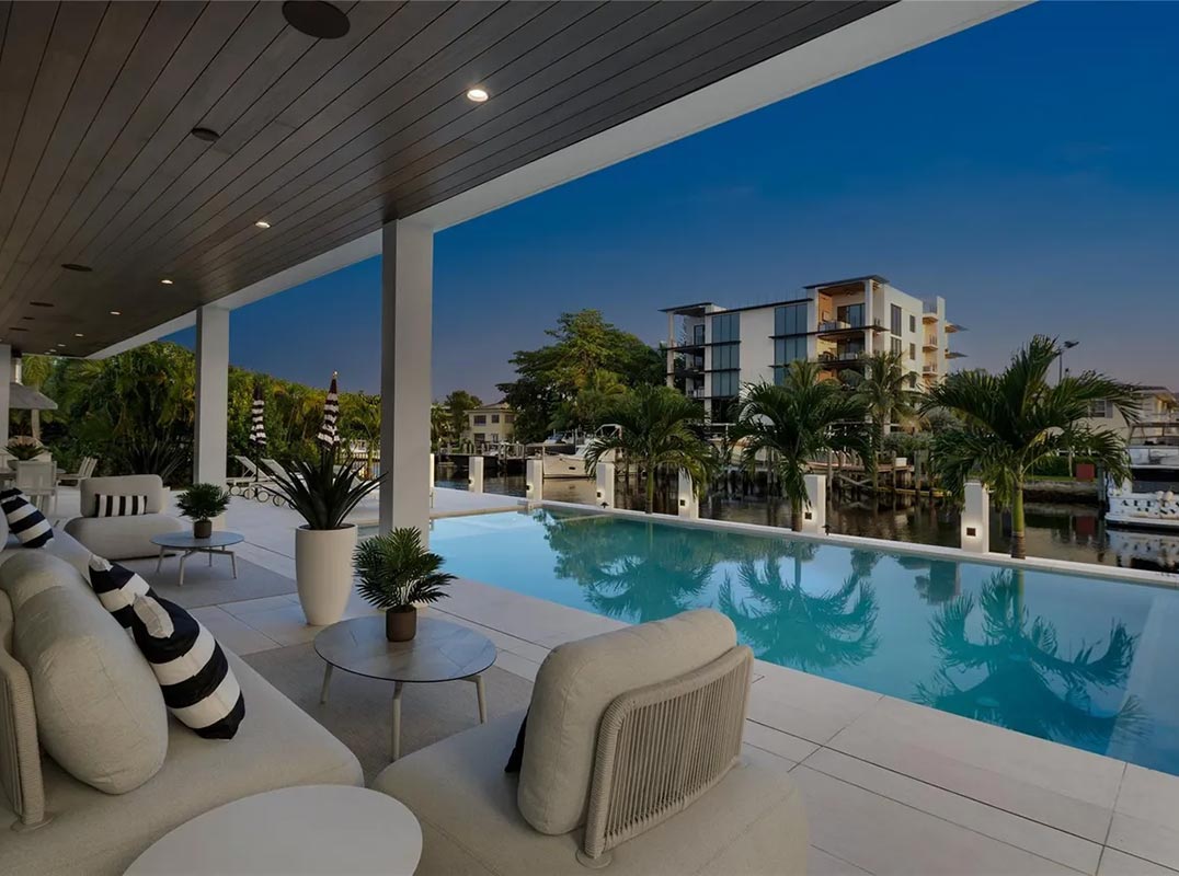 New Modern Waterfront Home with 80 ft of Deep-Water Frontage